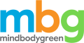 Logo of mindbodygreen, a health and wellness brand featuring a distinctive combination of lowercase and uppercase letters in blue, orange, and green.